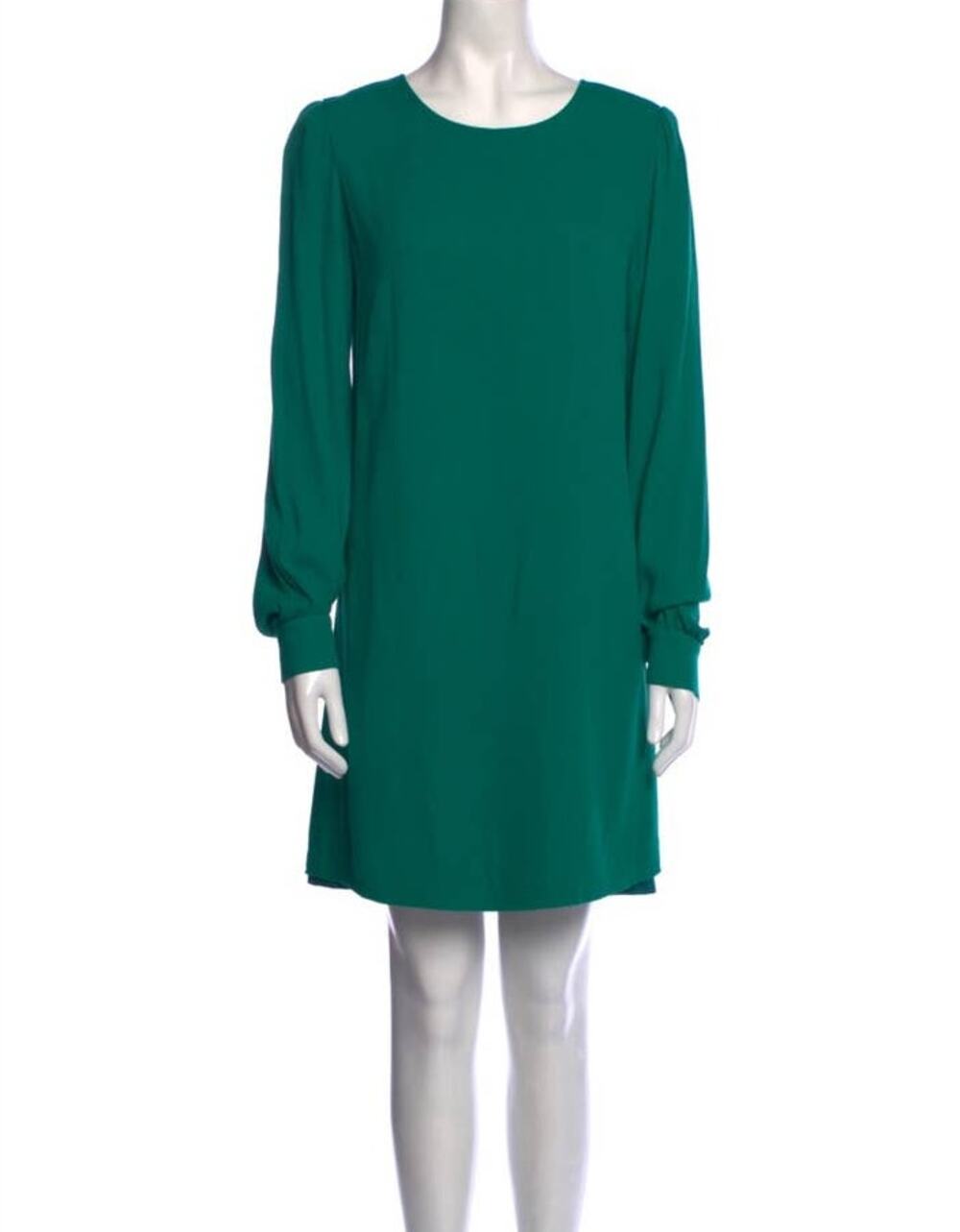 Goat Womens size 4 Crew Neck Long Sleeve Shift Dress Green